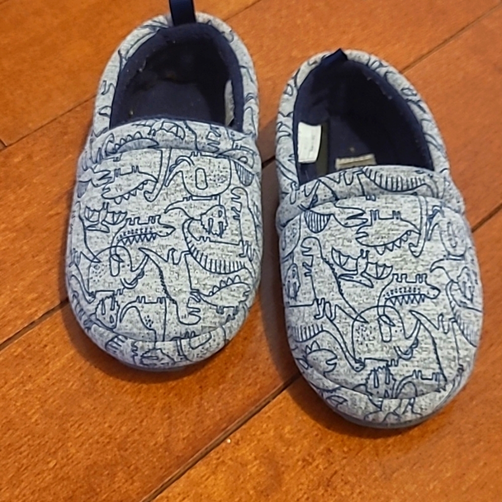 Dinosaur Print Kids Slippers With Grip